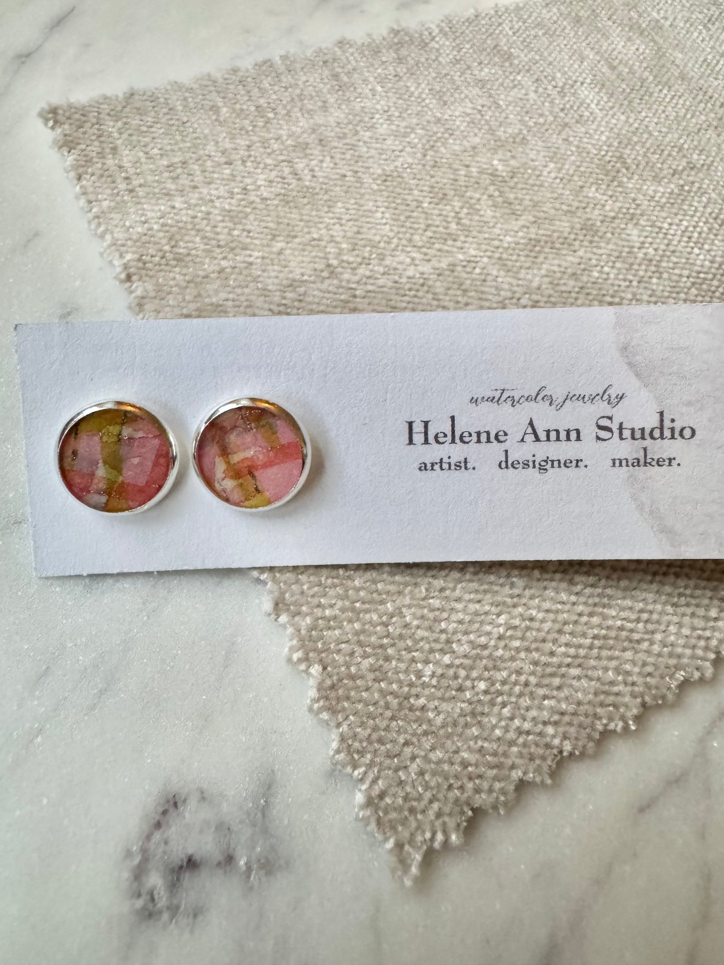 Silver Bezel Studs