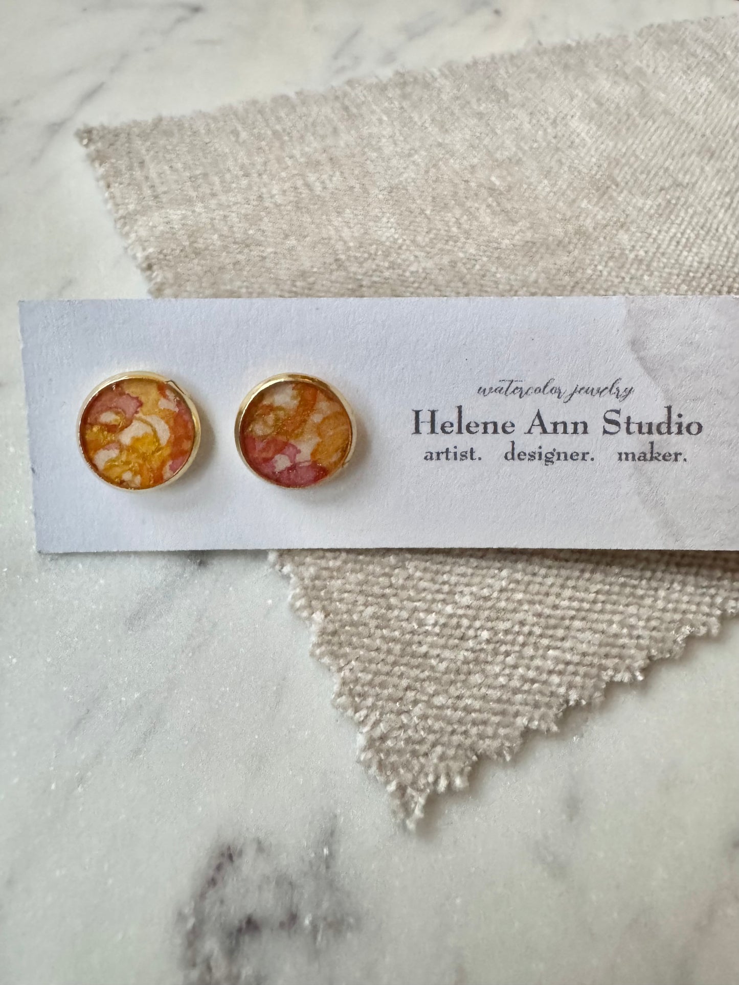 Gold Bezel Studs