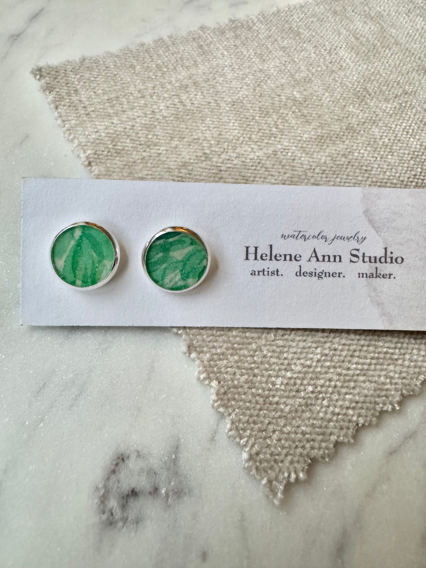 Silver Bezel Studs