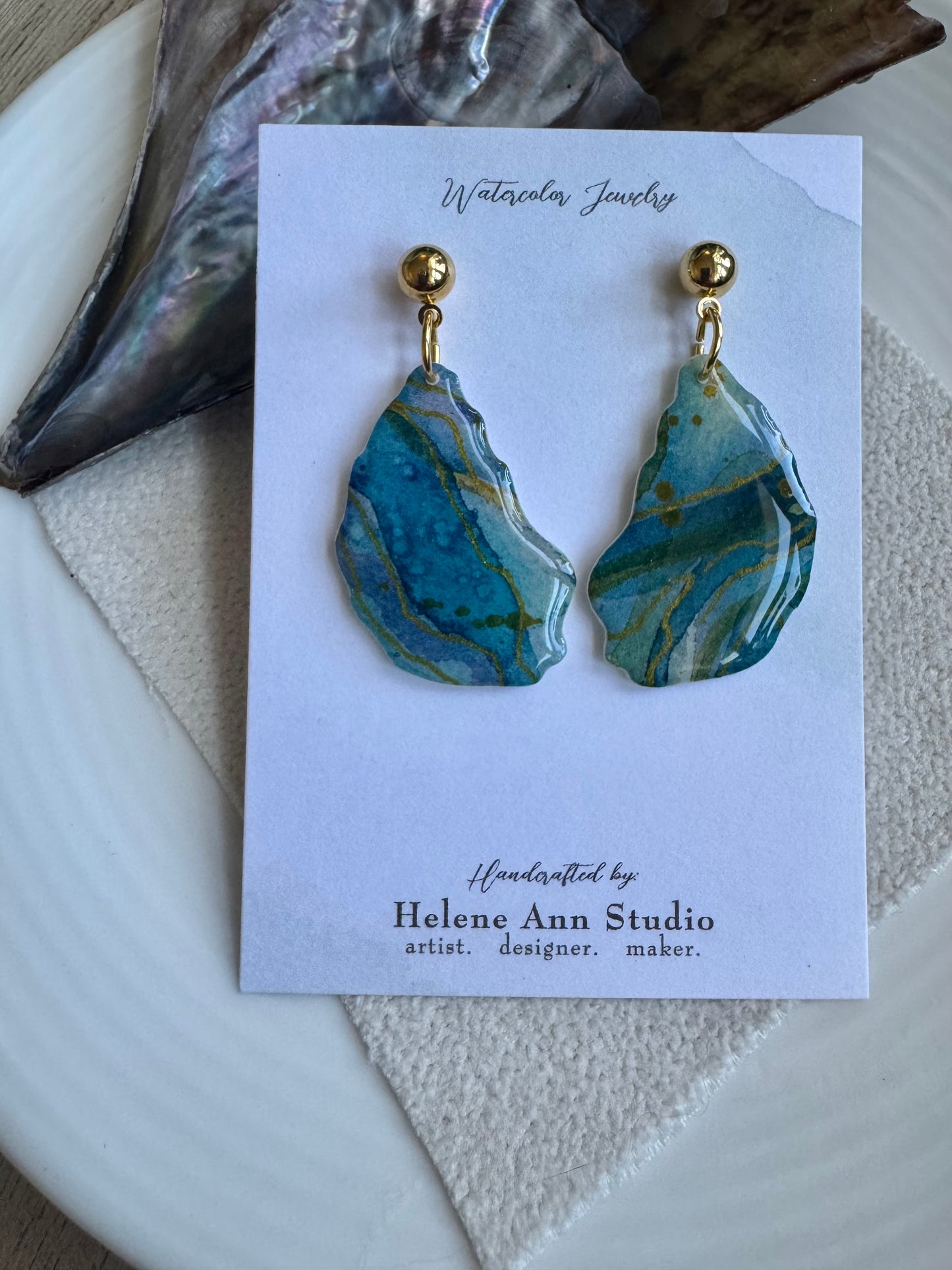 Blue Iridescence Collection: Oyster Shells