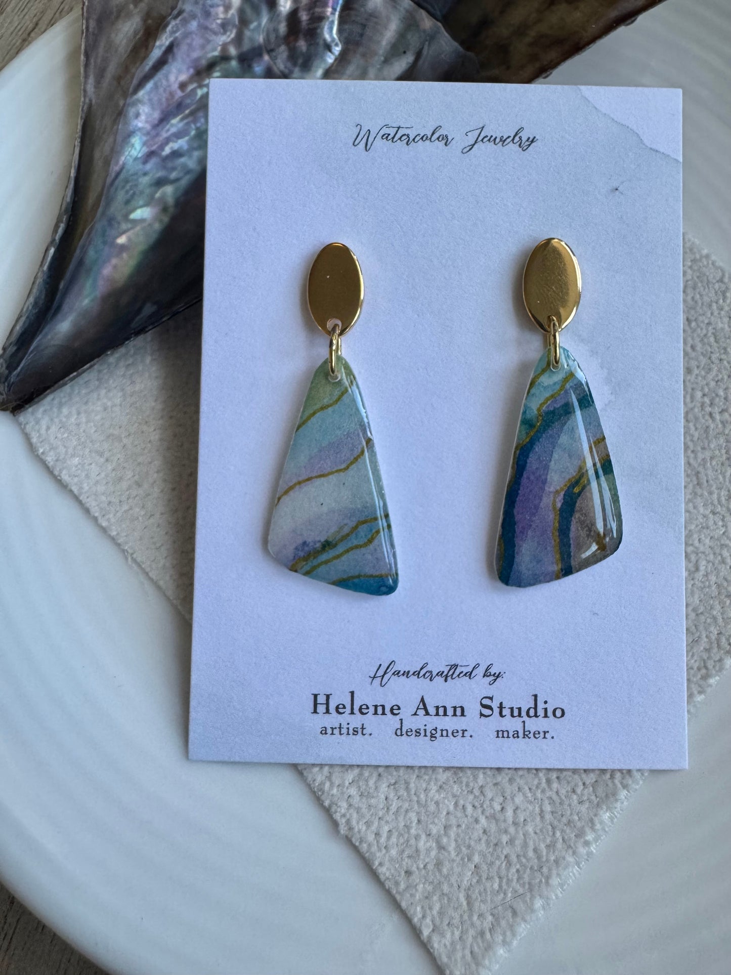 Blue Iridescence Collection: Triangles