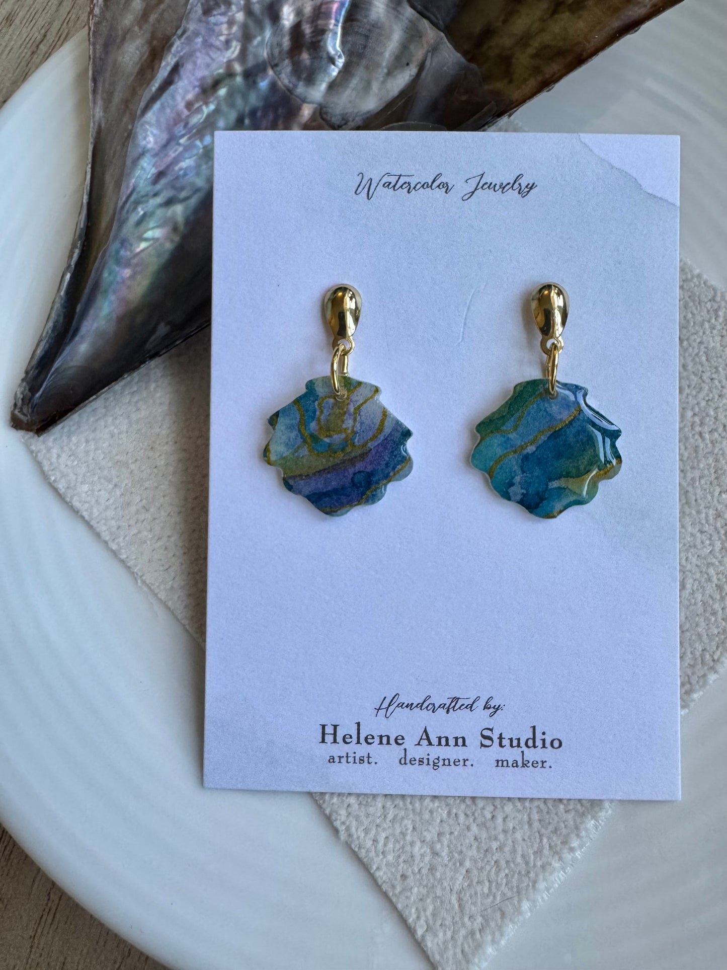 Blue Iridescence Collection: Shells