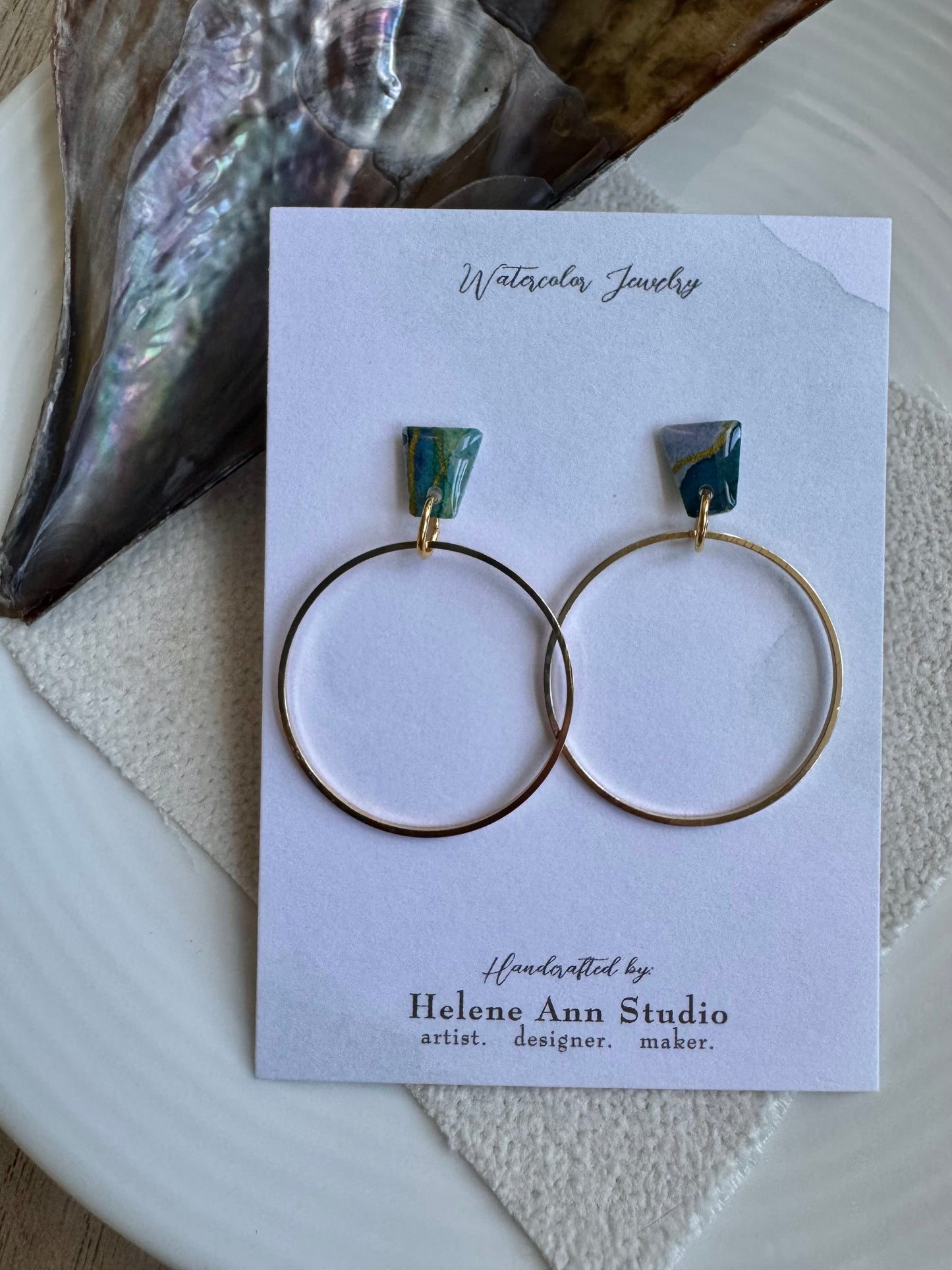 Blue Iridescence Collection: Circle Dangles