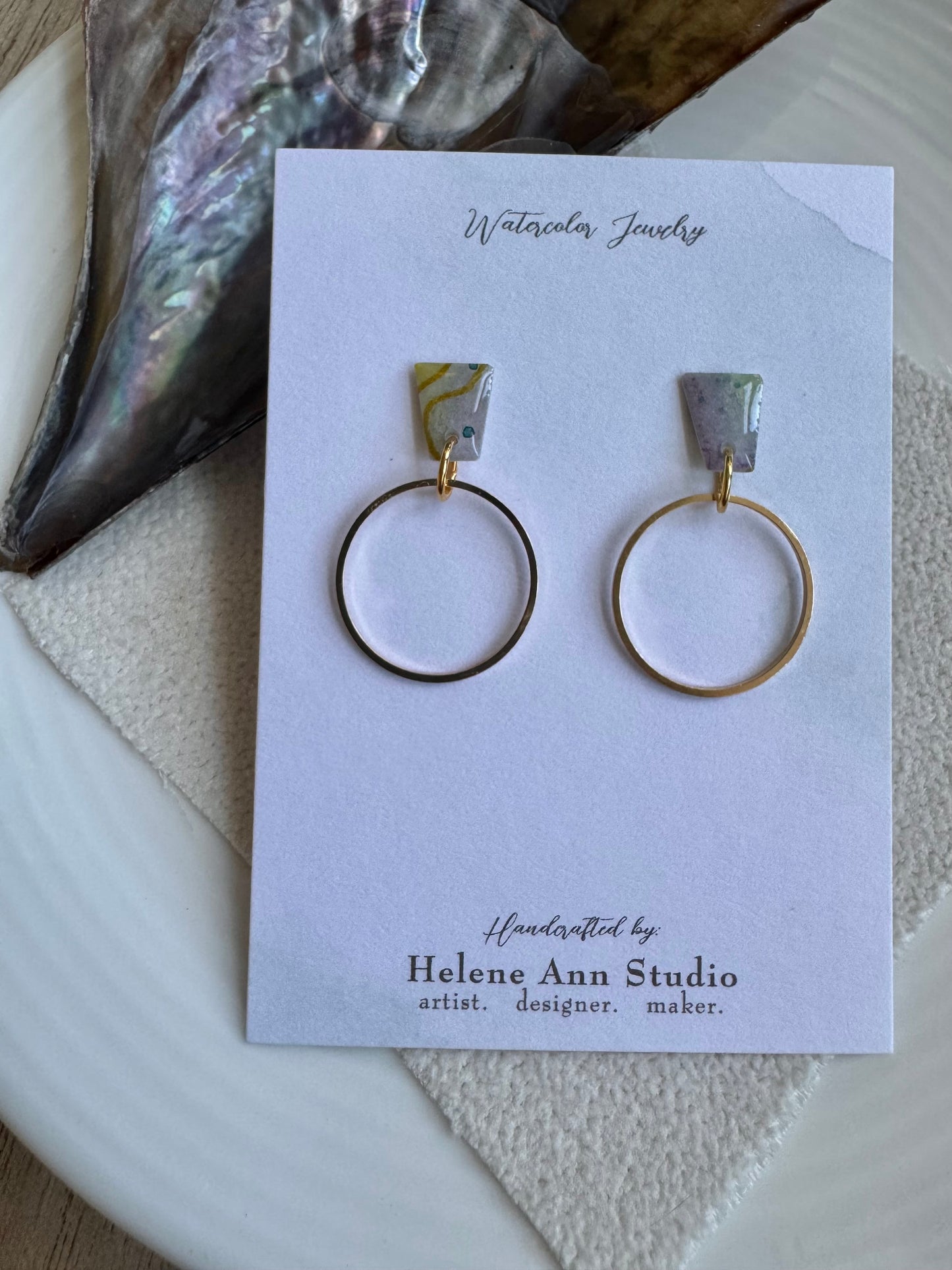 Blue Iridescence Collection: Circle Dangles