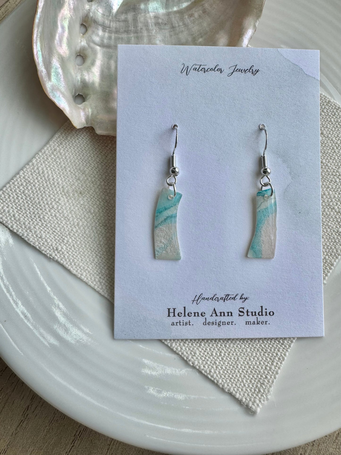 Oyster Shell Collection: Dangle Rectangles