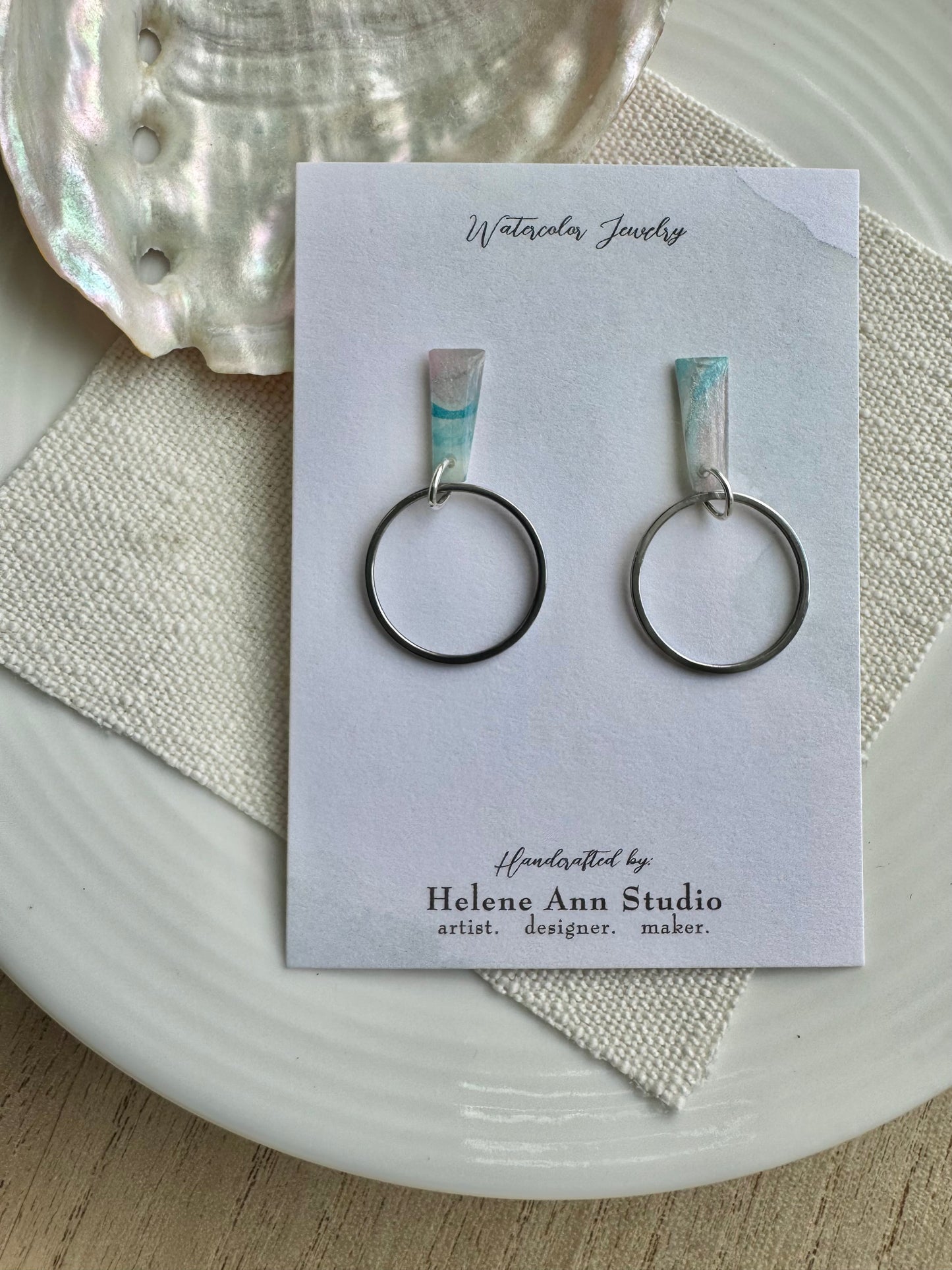Oyster Shell Collection: Dangle Circles