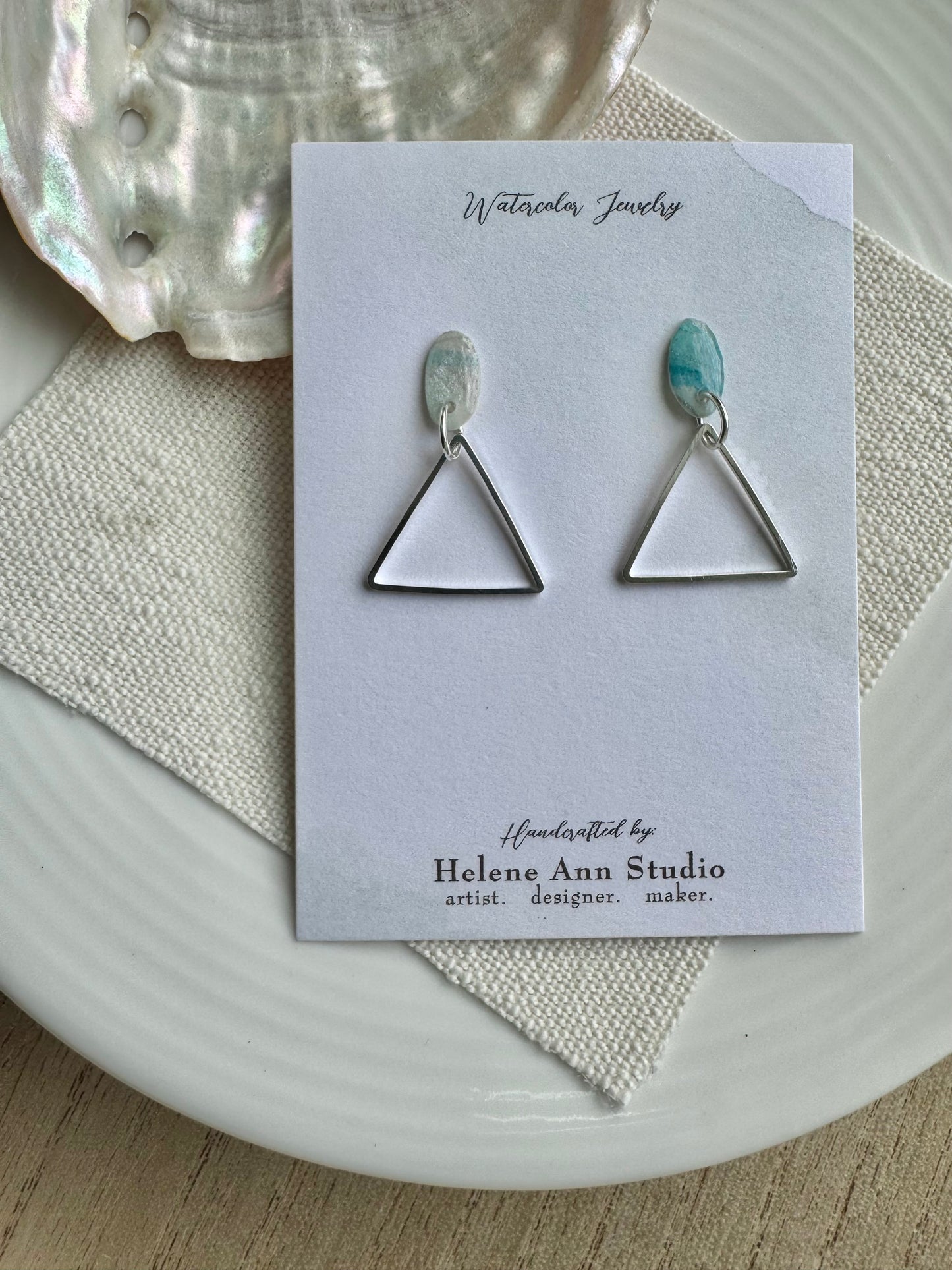 Oyster Shell Collection: Dangle Triangles