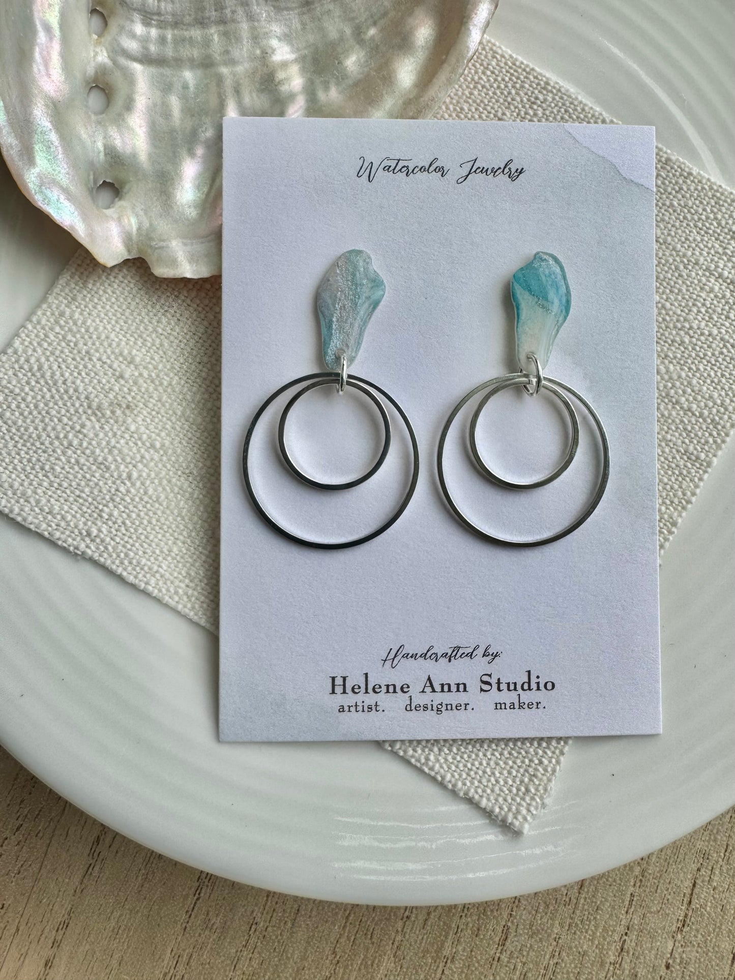 Oyster Shell Collection: Dangle Circles