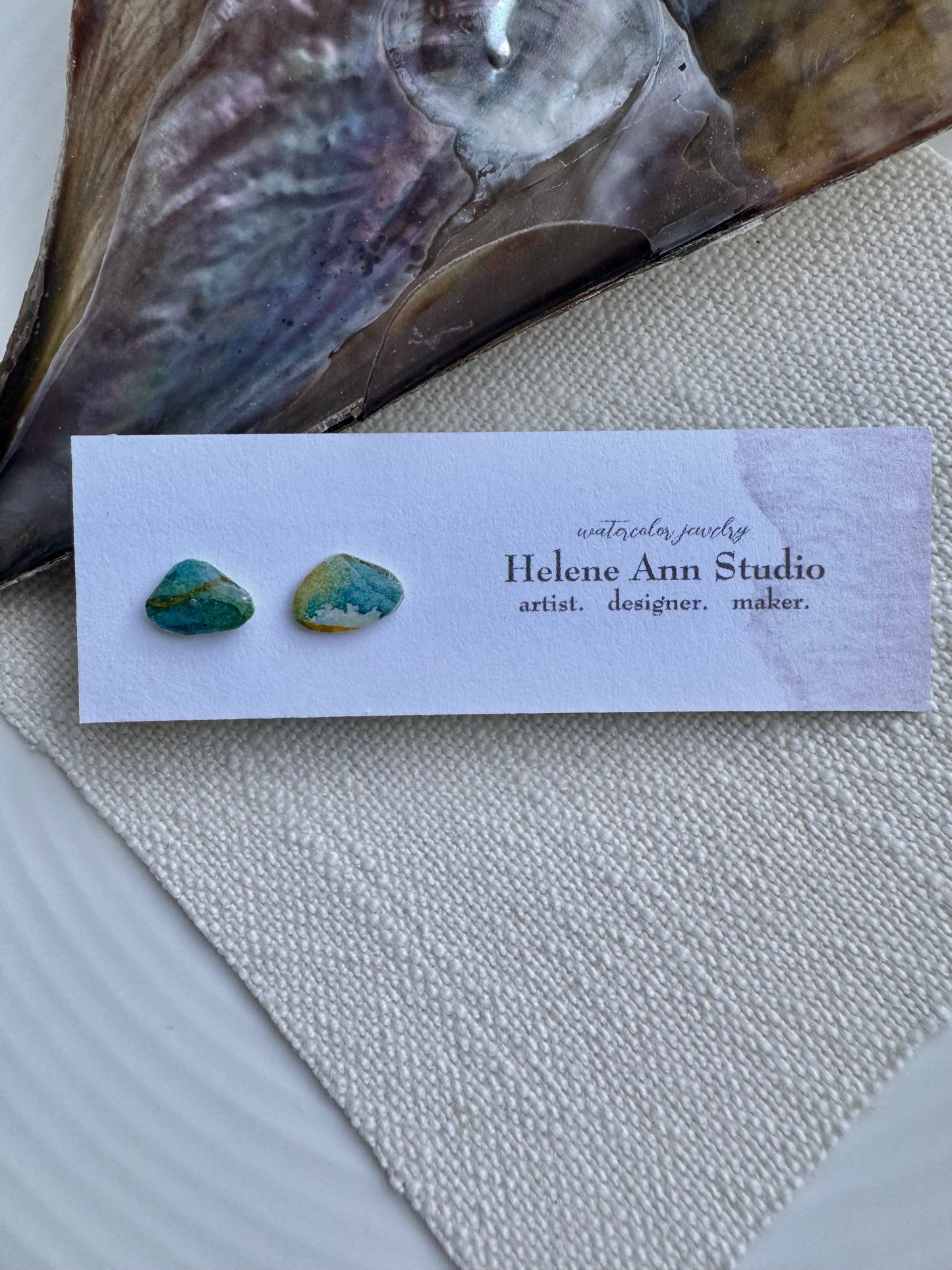 Blue Iridescence Collection: Button Shells