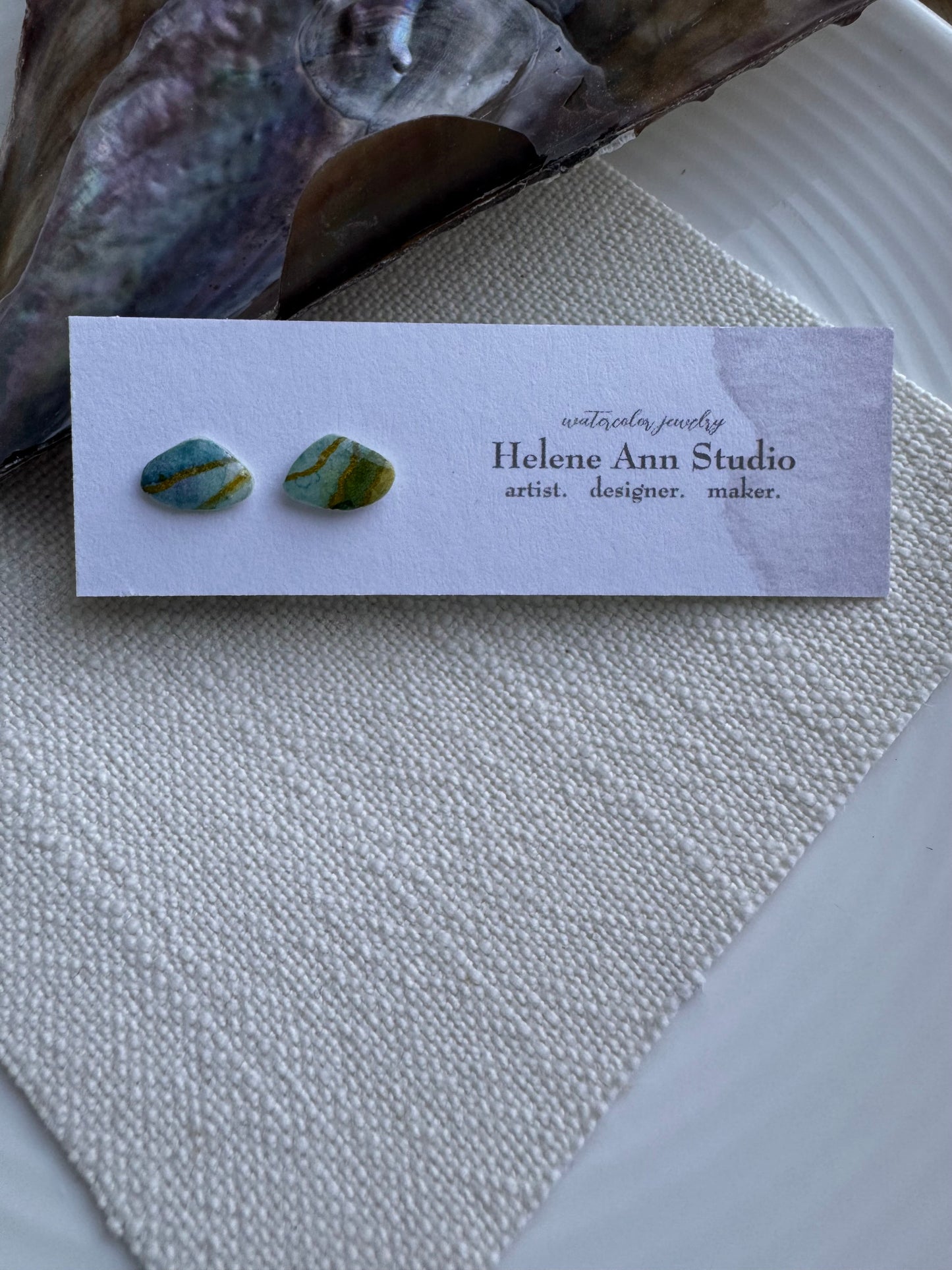 Blue Iridescence Collection: Button Shells
