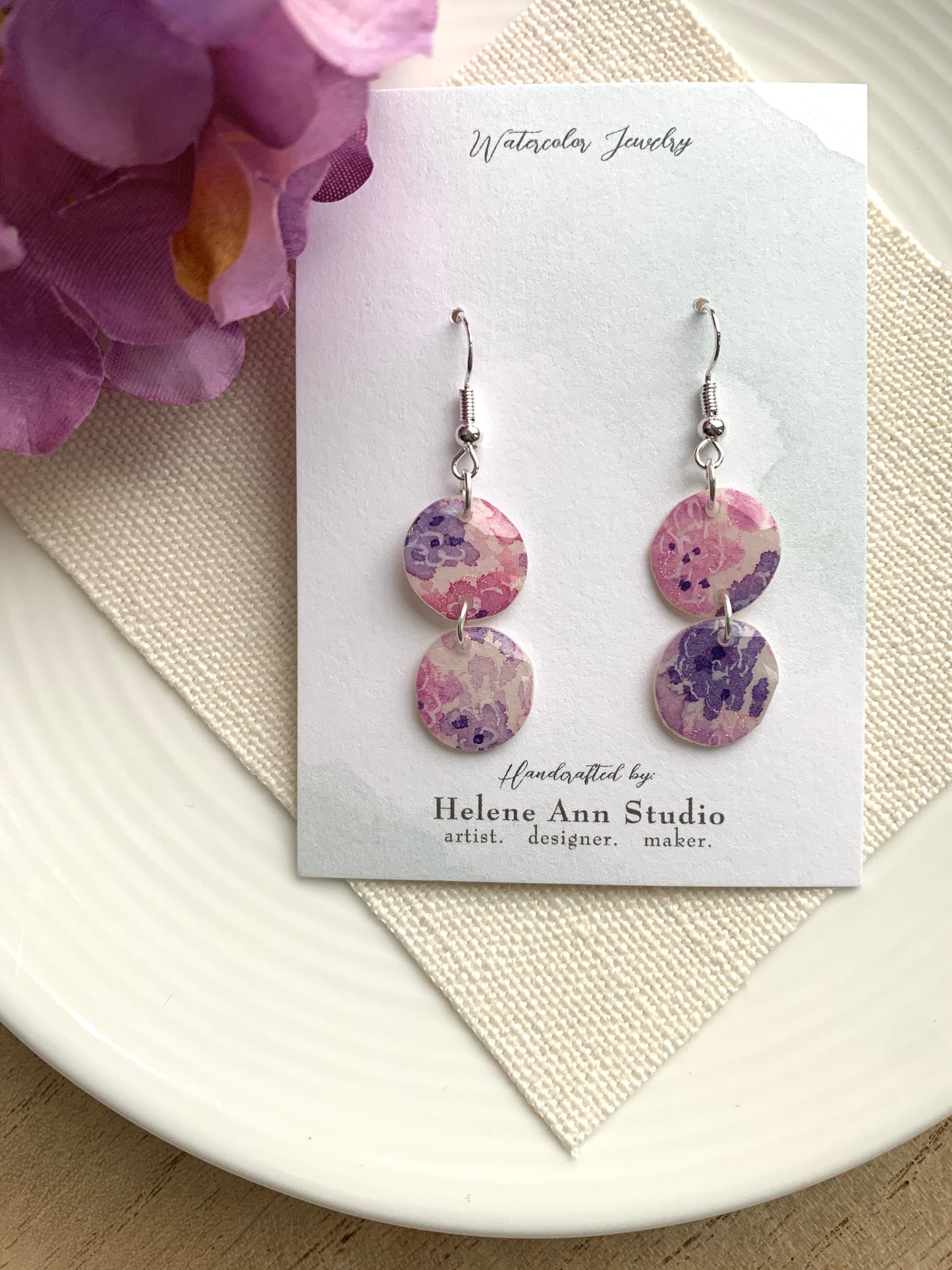 Hydrangea Collection: Button Dangles