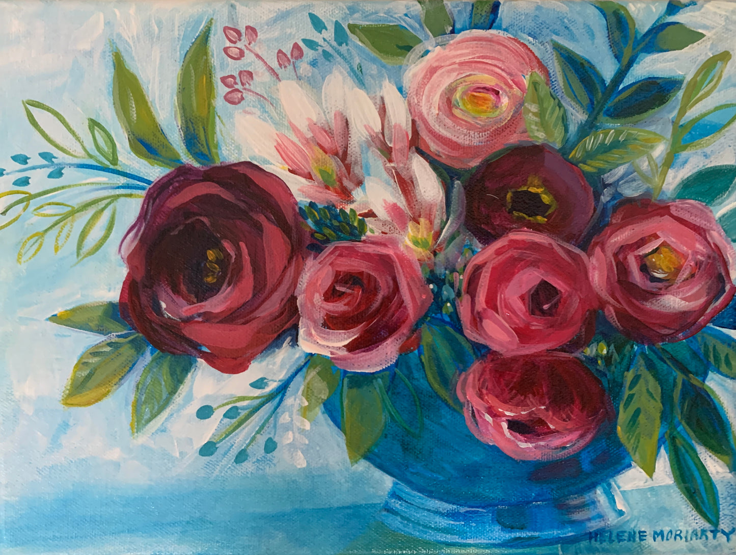 "Bouquet of Red": Original Acrylic Painting