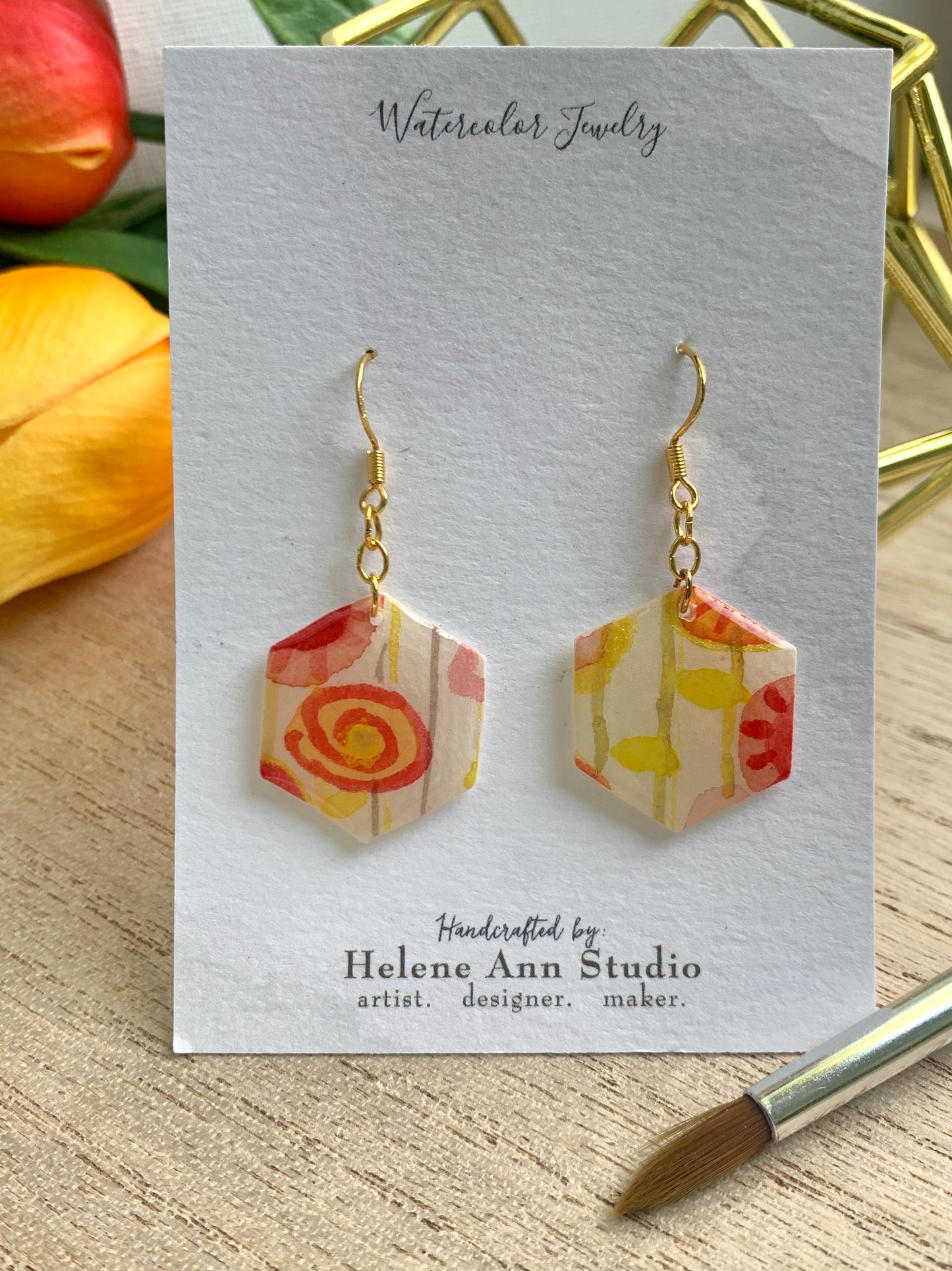 Sun-Kissed Collection: Hexagon Dangles