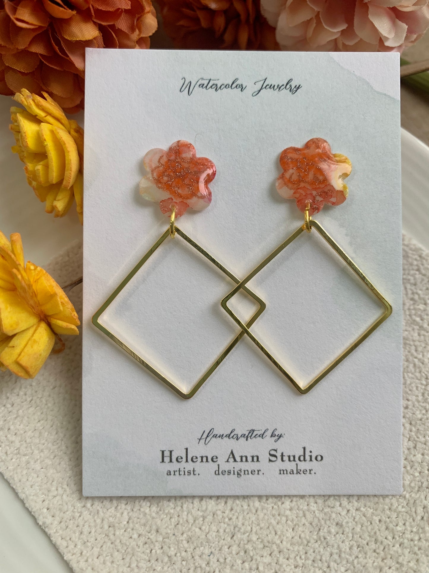 Fall in Bloom Collection: Flower Button Dangles