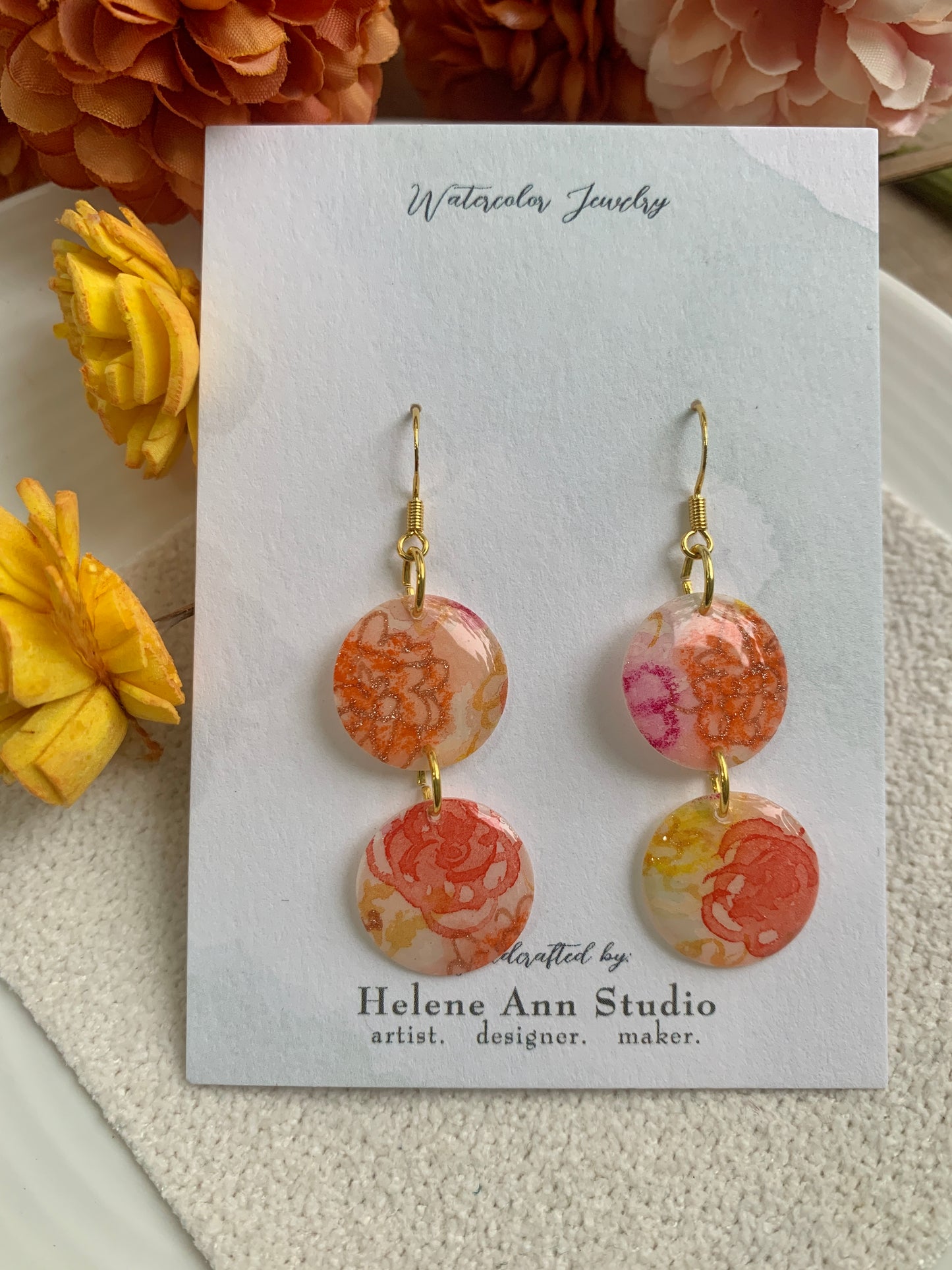 Fall in Bloom Collection: Button Dangles