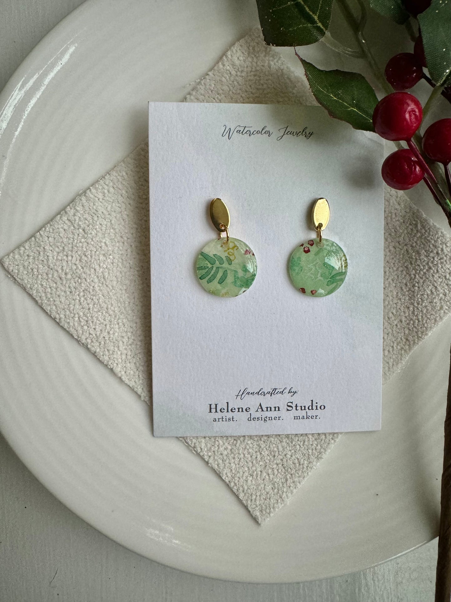 Evergreen Collection: Button Dangles
