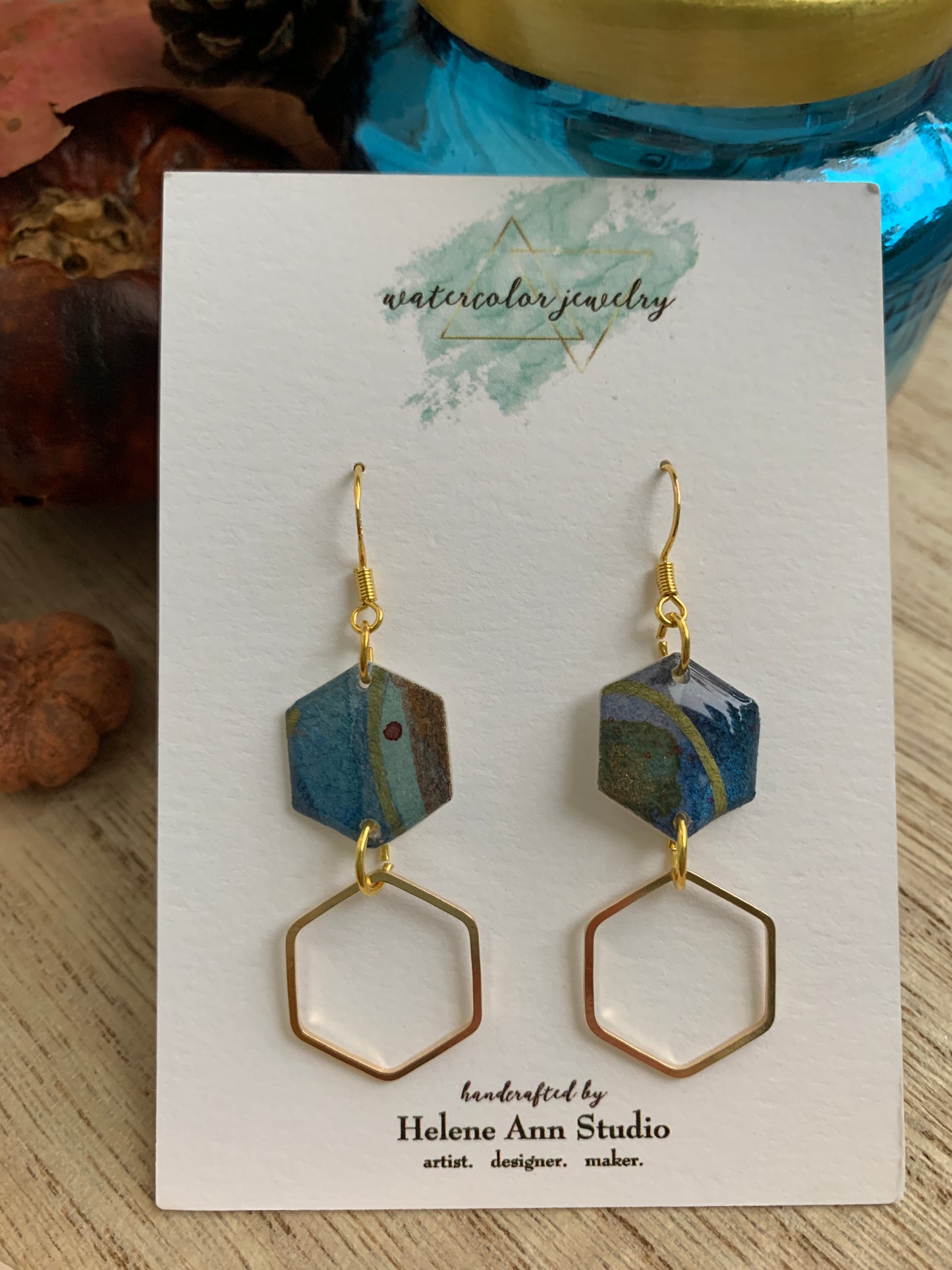 Autumn Dusk Collection: Hexagon Dangles
