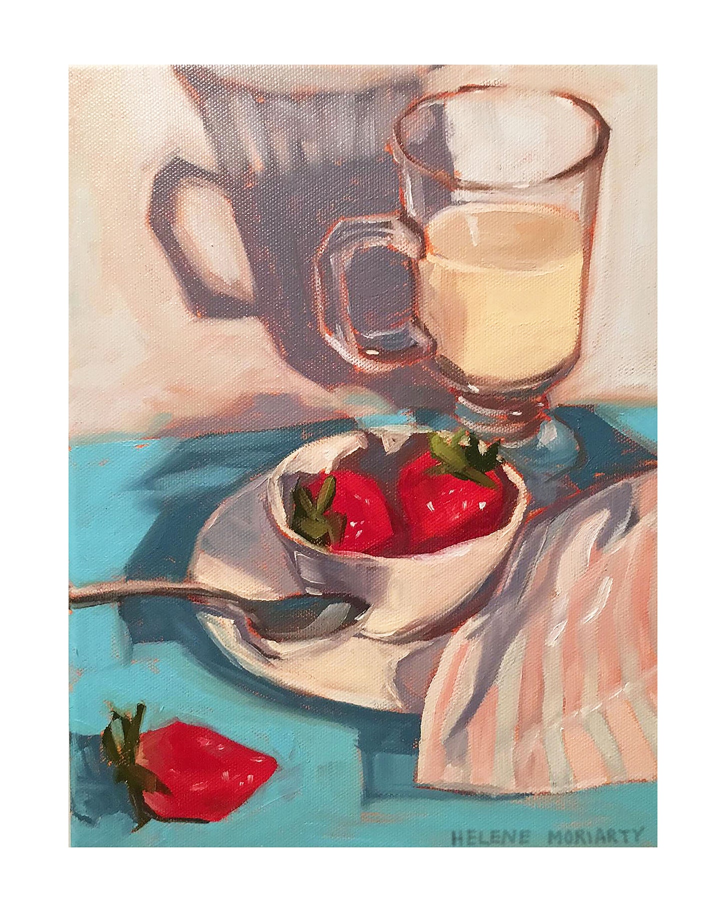 'Strawberries and Cream': Fine Art Giclee Print from Original Oil Painting