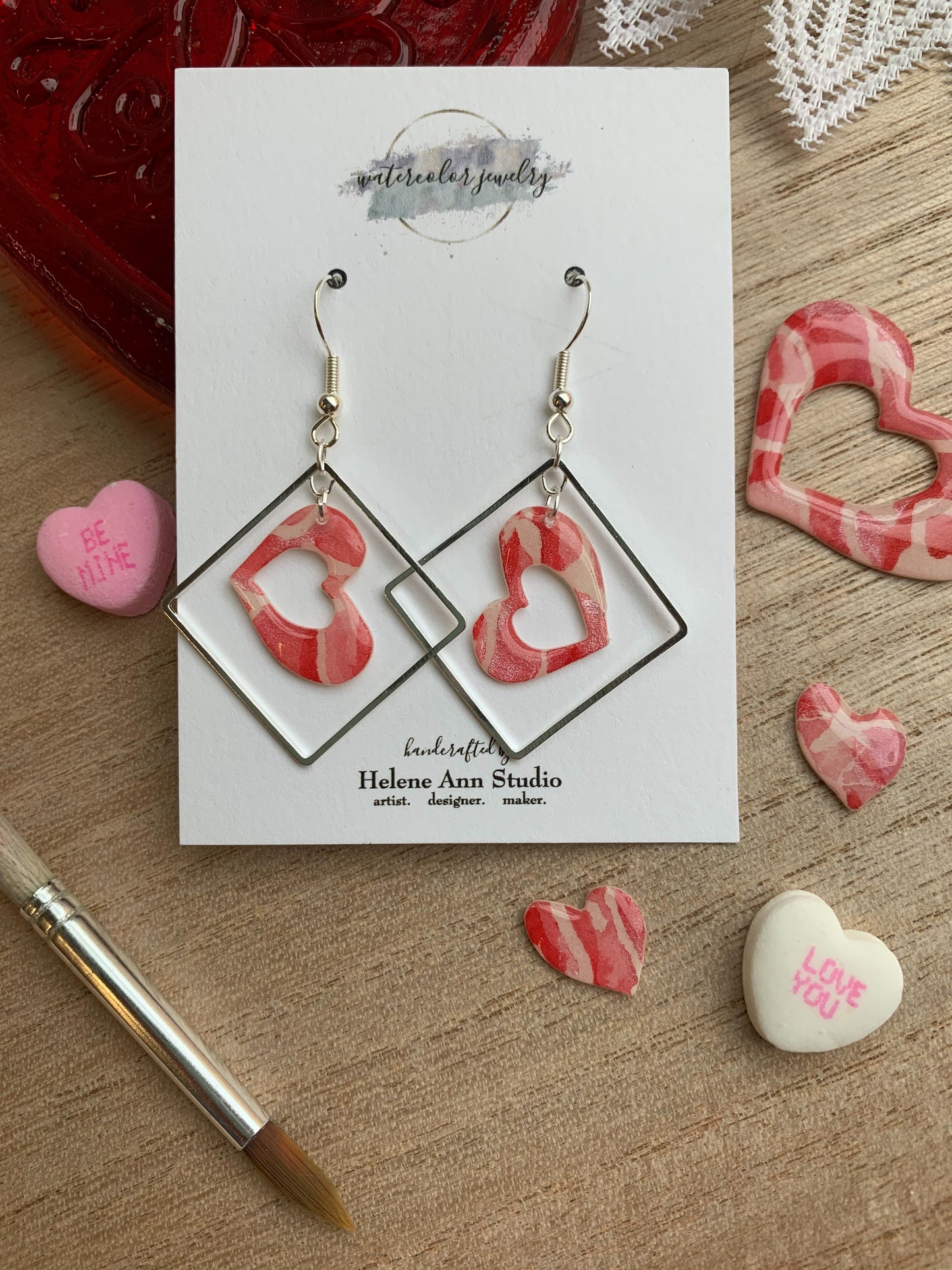 Be Mine Collection: Dangle Silver Squares