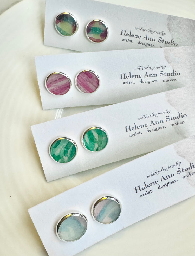 Silver & Gold Bezel Studs