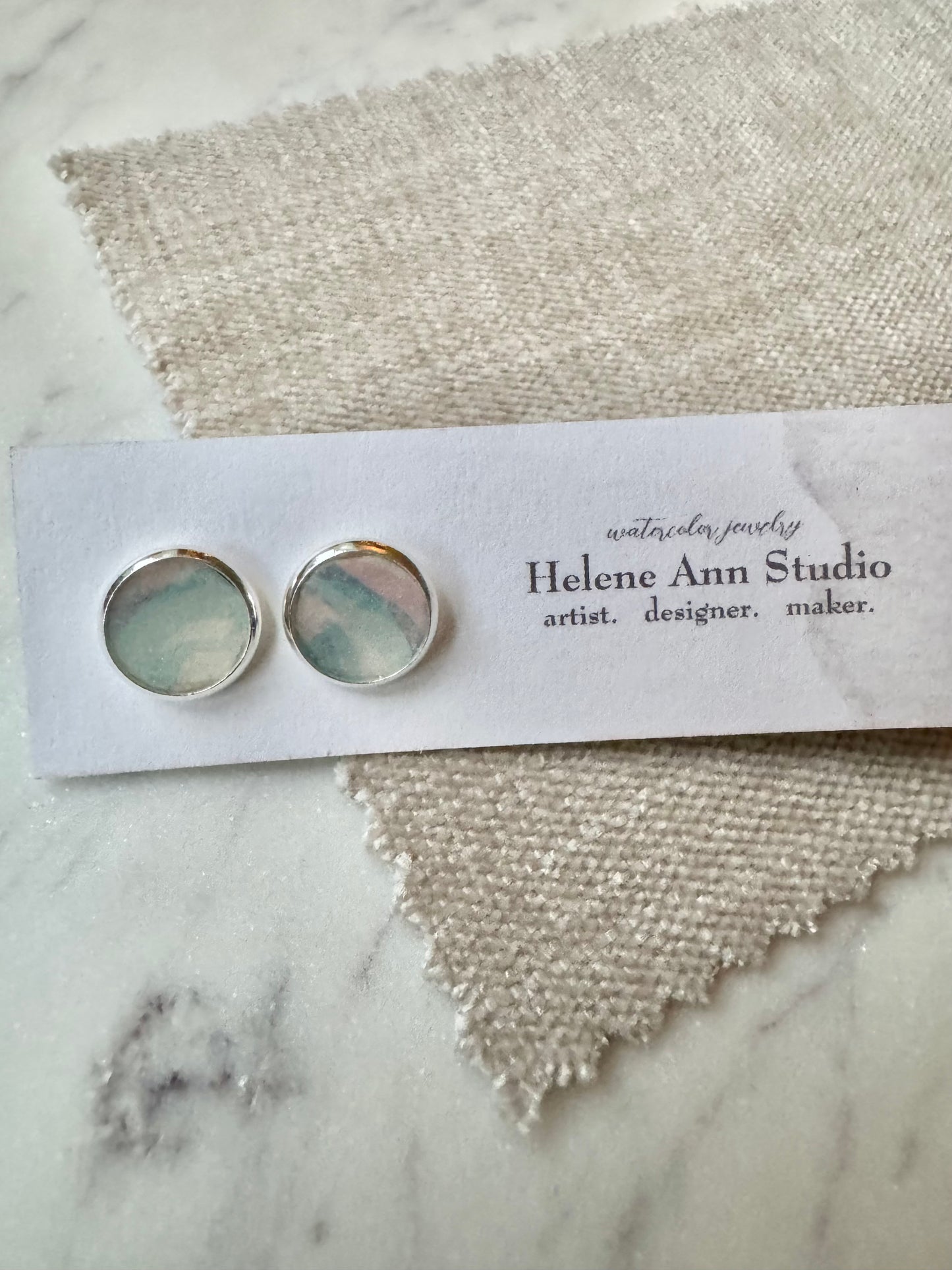 Silver Bezel Studs