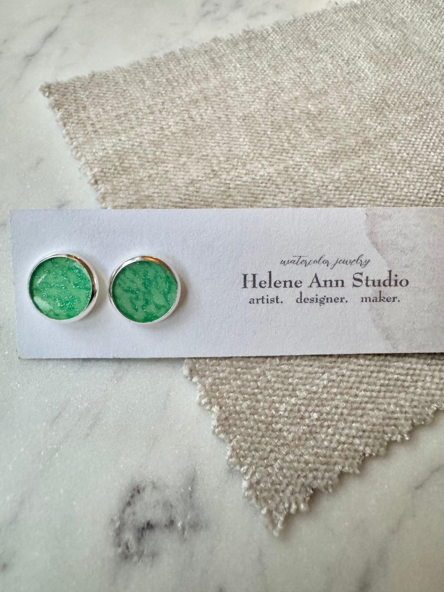 Silver Bezel Studs