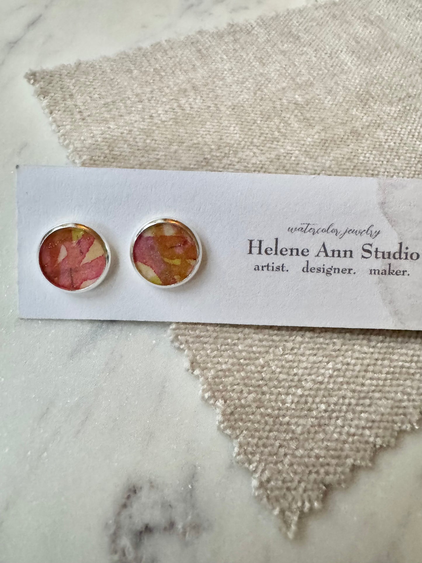 Silver Bezel Studs