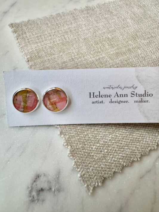 Silver Bezel Studs