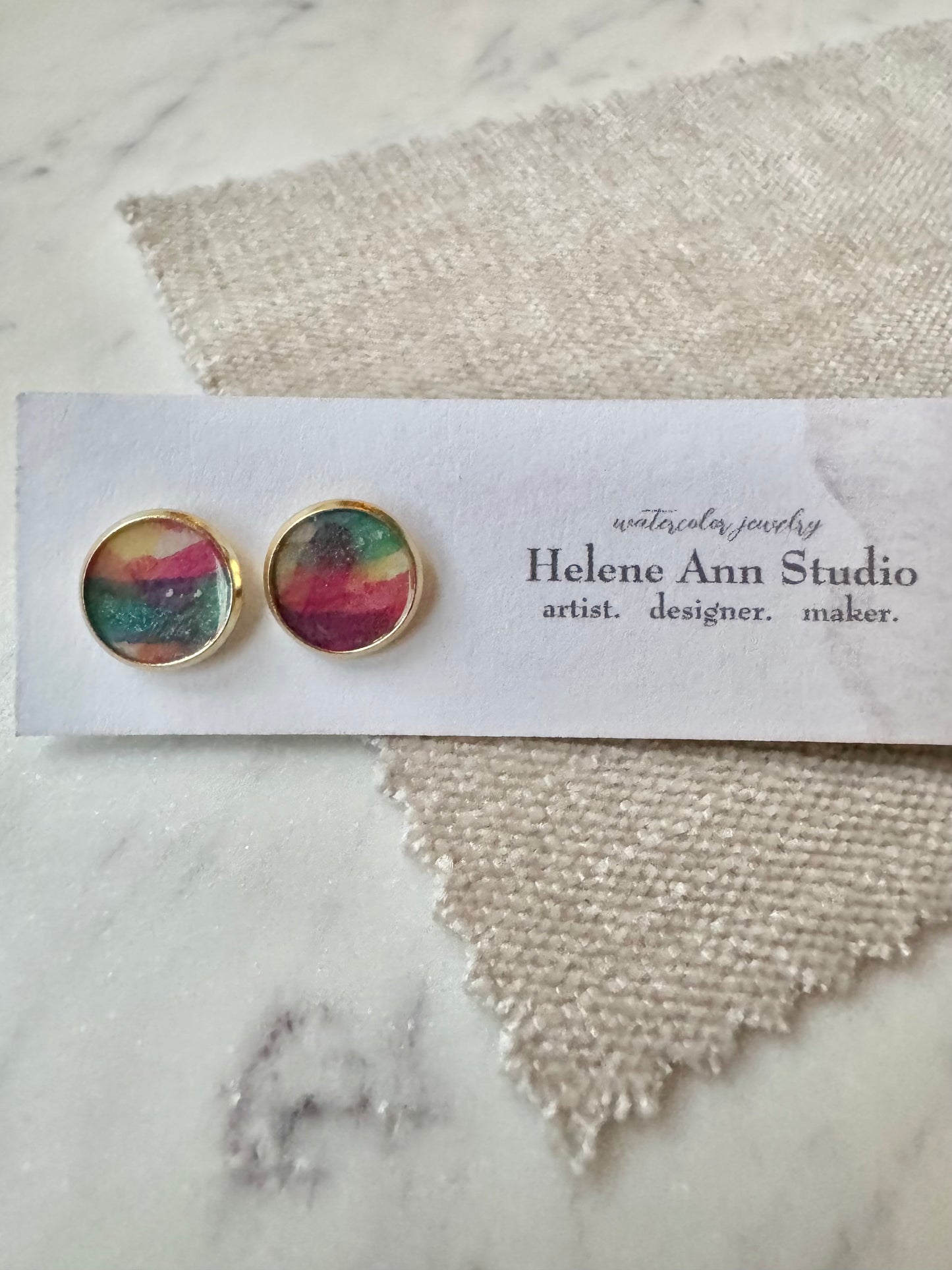 Gold Bezel Studs