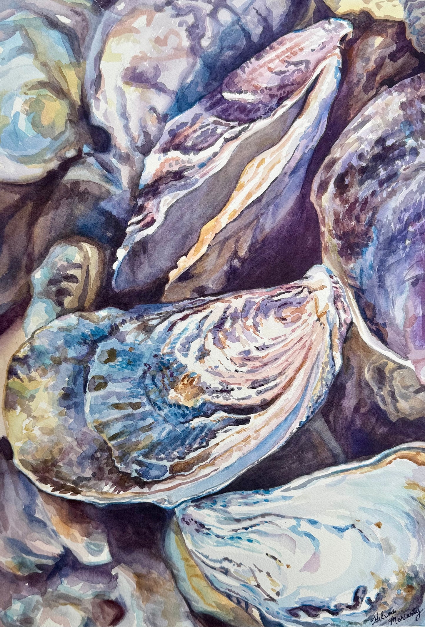 ‘Oysters’: Fine Art Giclee Print from Original Watercolor Painting