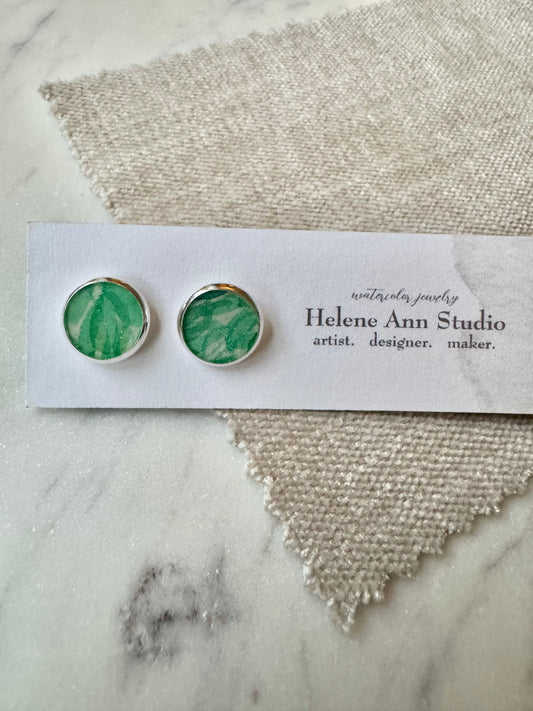 Silver Bezel Studs