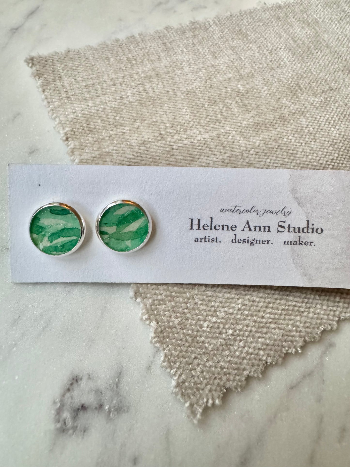 Silver Bezel Studs