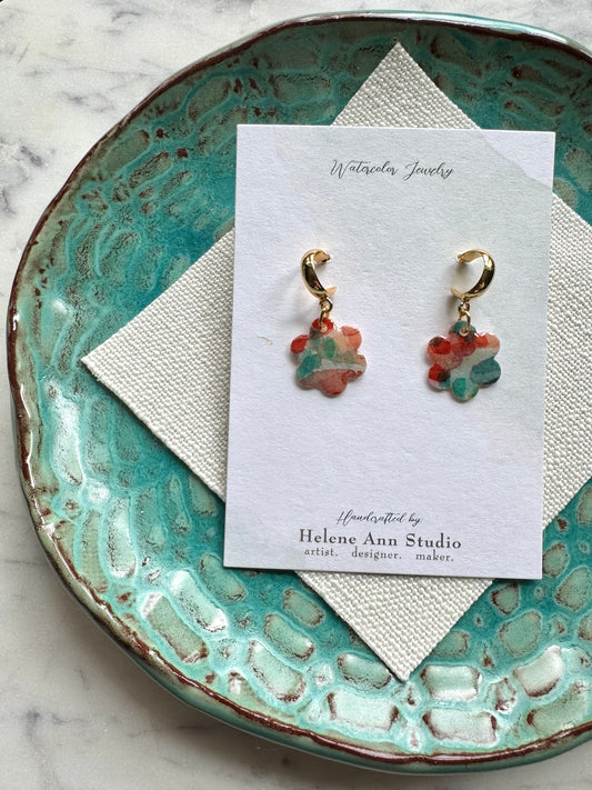 Desert Blooms Collection: Gold Hoops with Flower