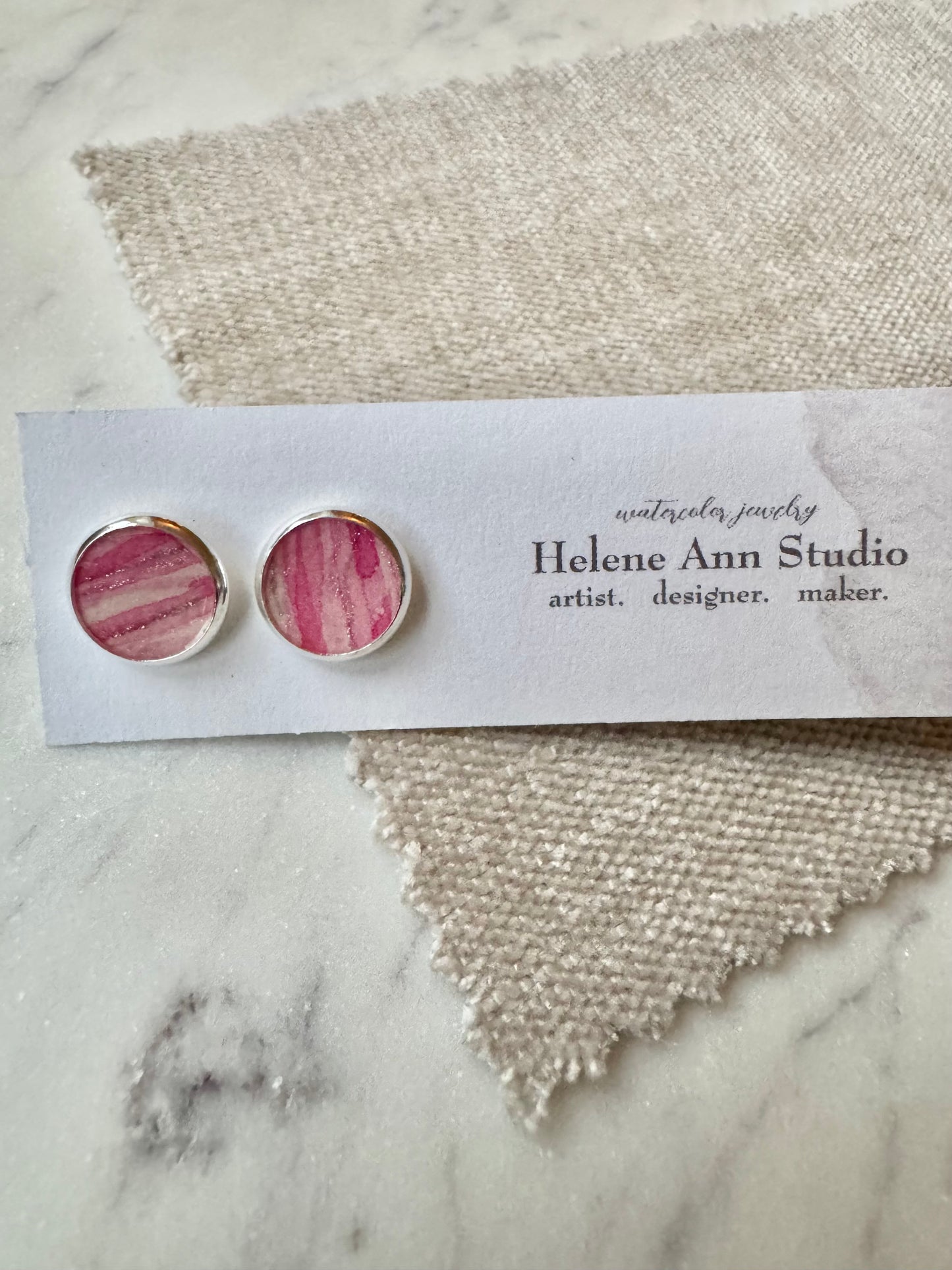 Silver Bezel Studs