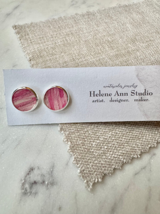 Silver Bezel Studs