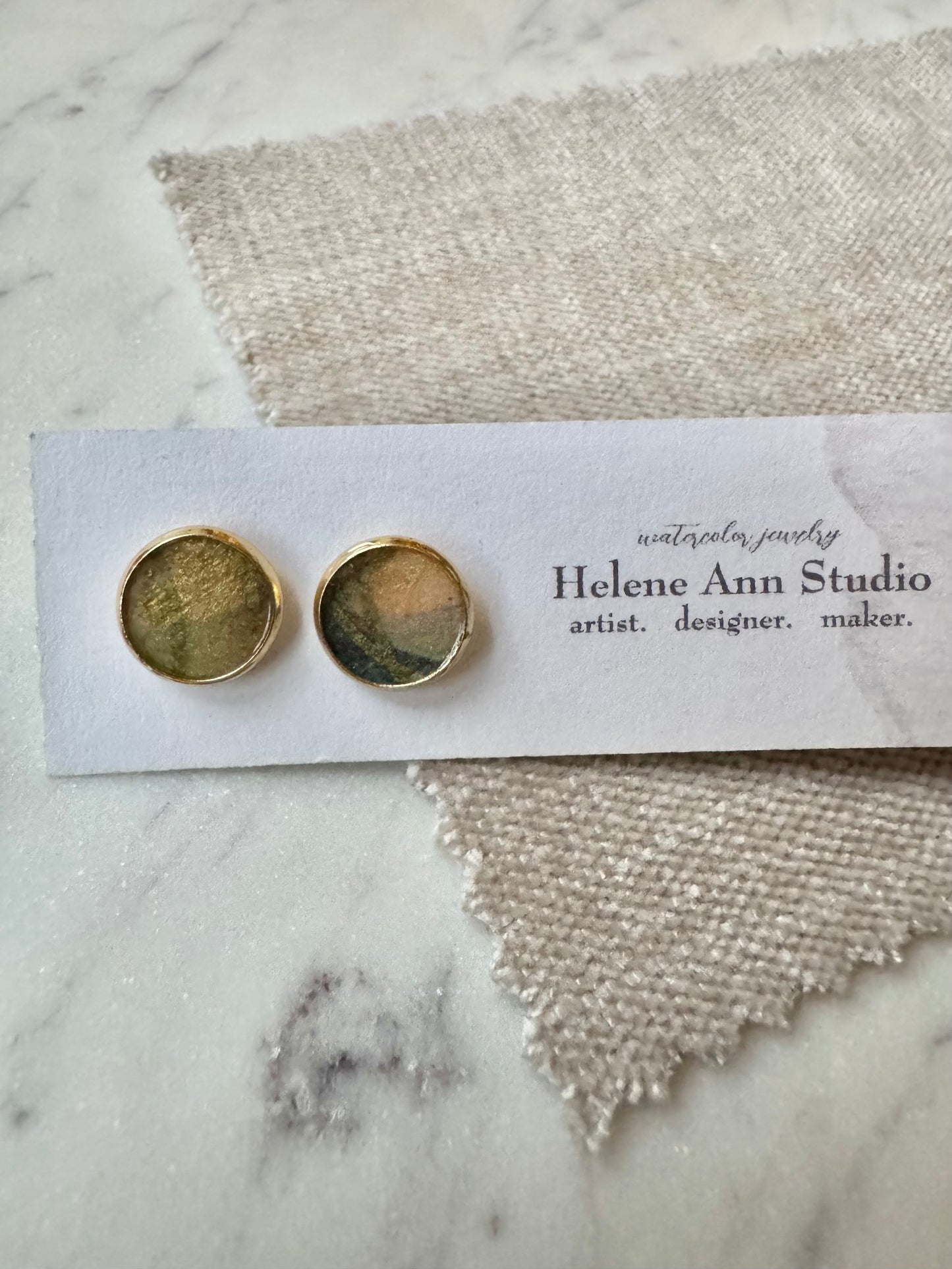 Gold Bezel Studs
