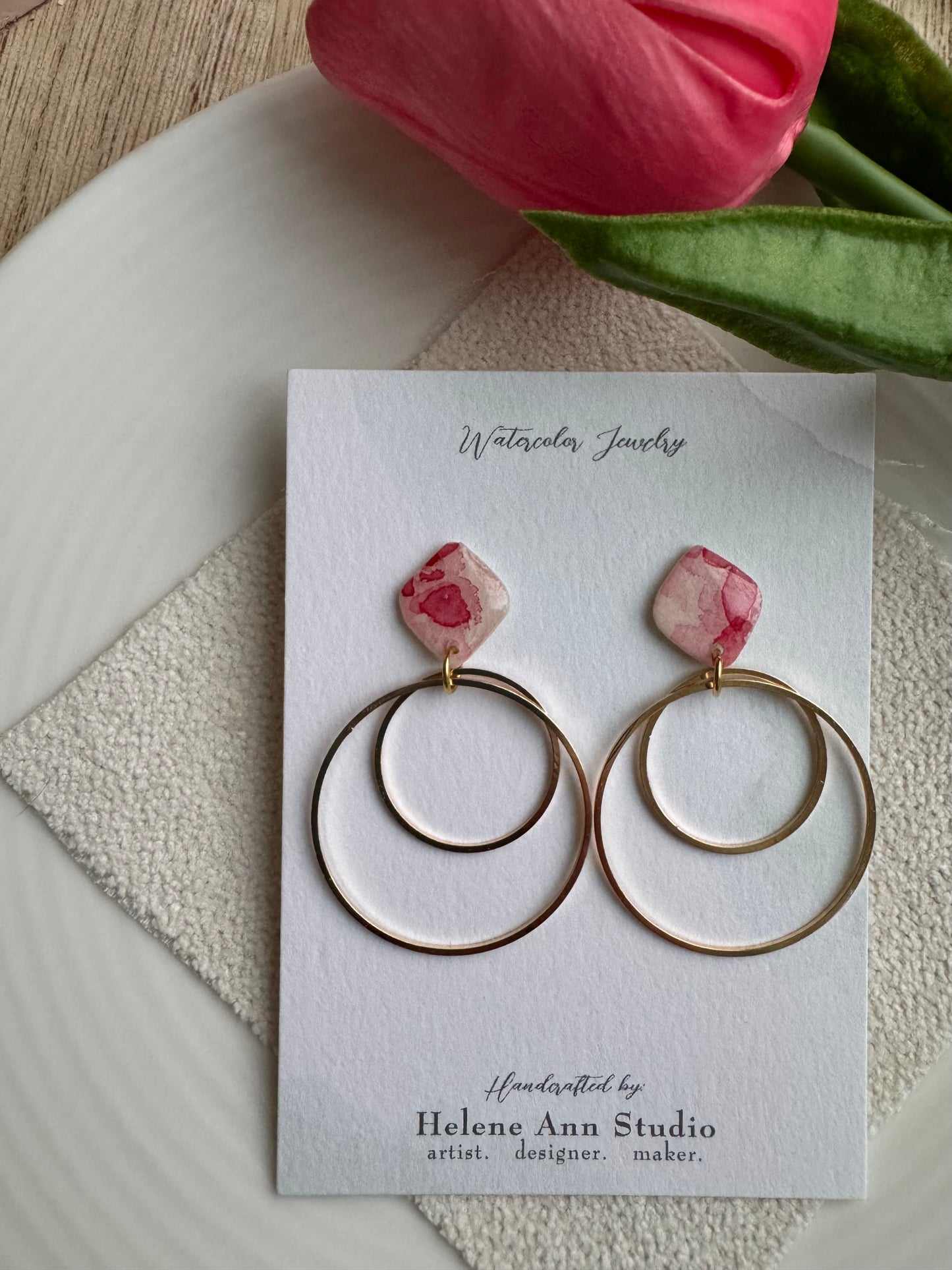 Pretty in Pink Collection: Diamond Studs with Dangle Circles