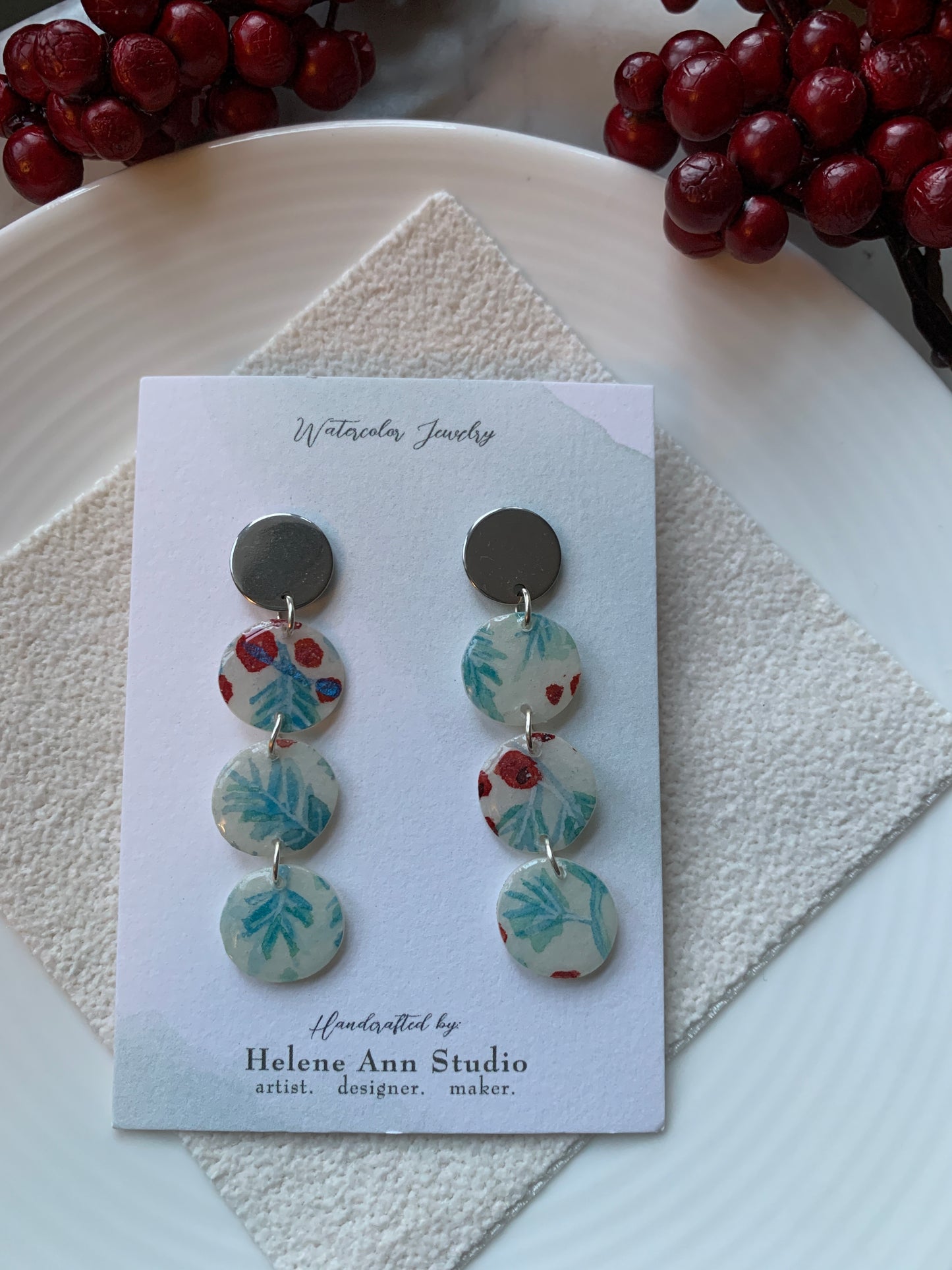 Winterberry Collection: Button Dangles