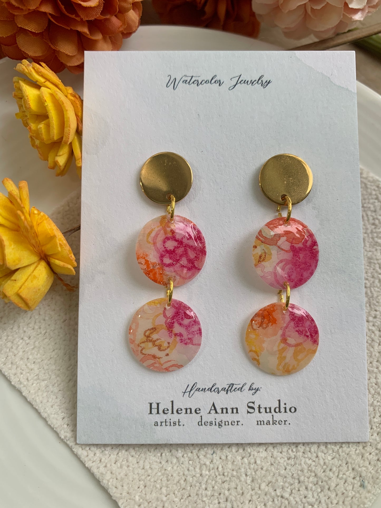 Fall in Bloom Collection: Button Dangles