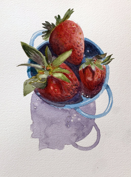 ‘Strawberries’: Fine Giclee Art Print from Original Watercolor Painting