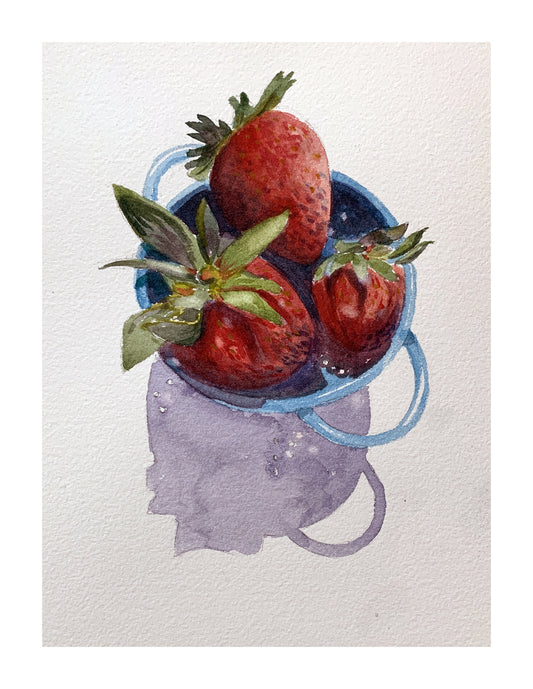 ‘Strawberries’: Fine Art Giclee Print from Original Watercolor Painting