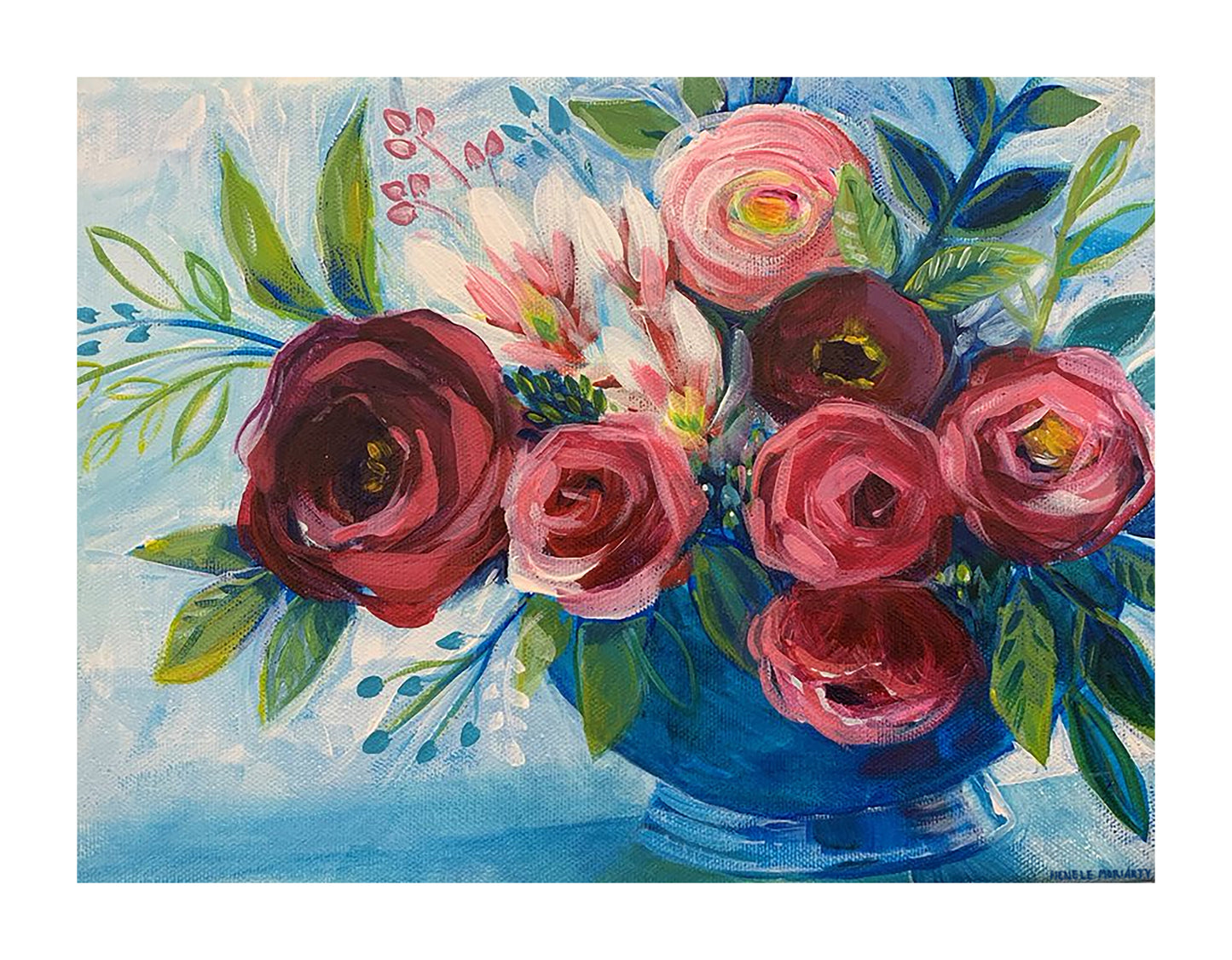 ‘Bouquet of Red': Fine Art Giclee Print from Original Oil Painting