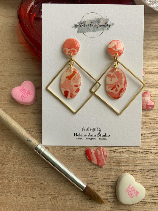 Be Mine Collection: Dangle Diamonds in Gold with Ovals