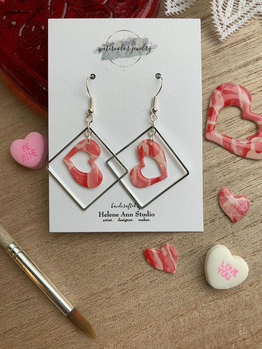 Be Mine Collection: Dangle Silver Squares