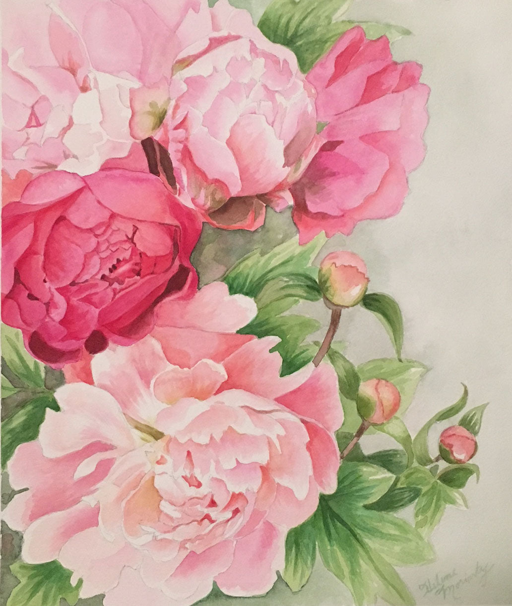 ‘ Peonies’: Fine Giclee Art Print from Original Watercolor Painting